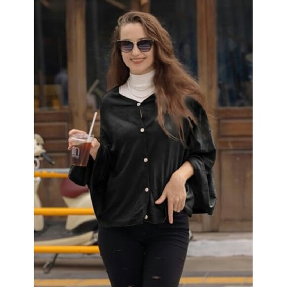 Soft Knitted Poncho Shawl Wrap Lightweight Versatile Cape Scarf - Picture 3 of 8